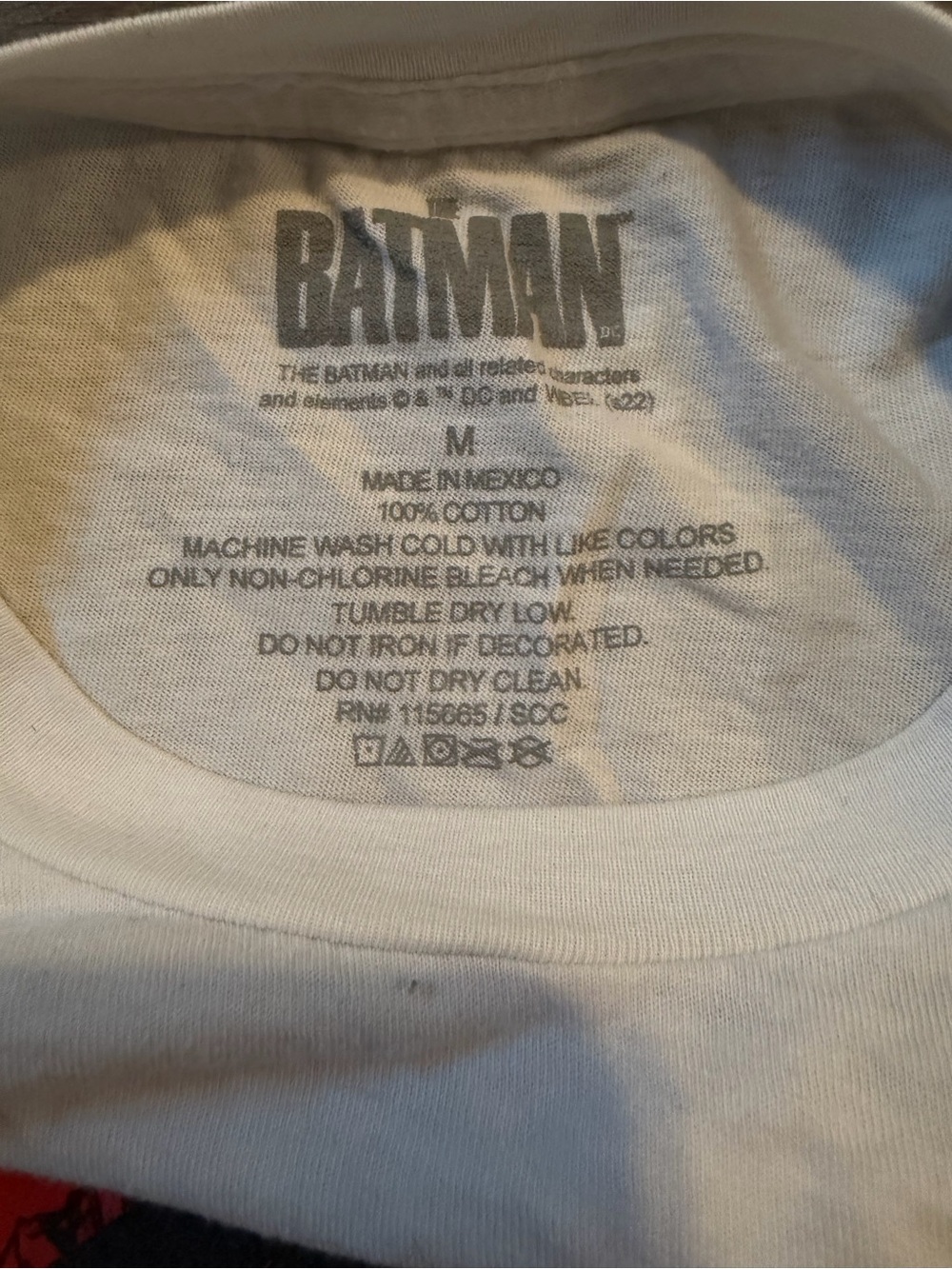 The Batman Movie Men’s Medium Dc Comics White T-Shirt 100% Cotton - Picture 3 of 6